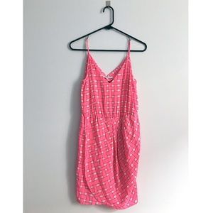 AMANDA UPRICHARD silk mini dress | geometric pink